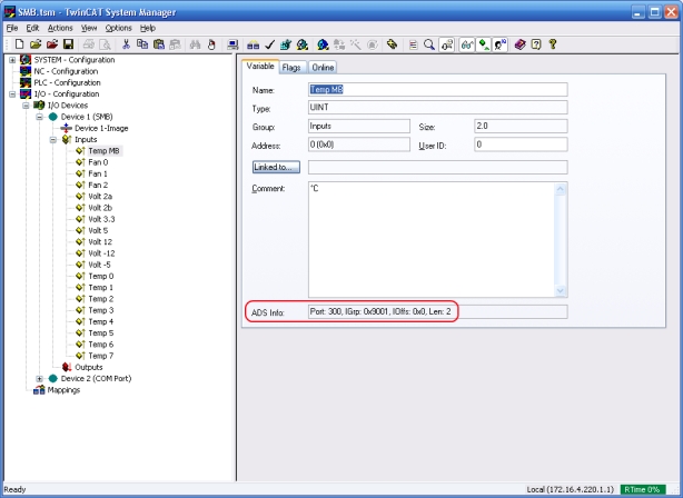 Auslesen von SMB-Werten aus dem TwinCAT I/O Treiber 1: