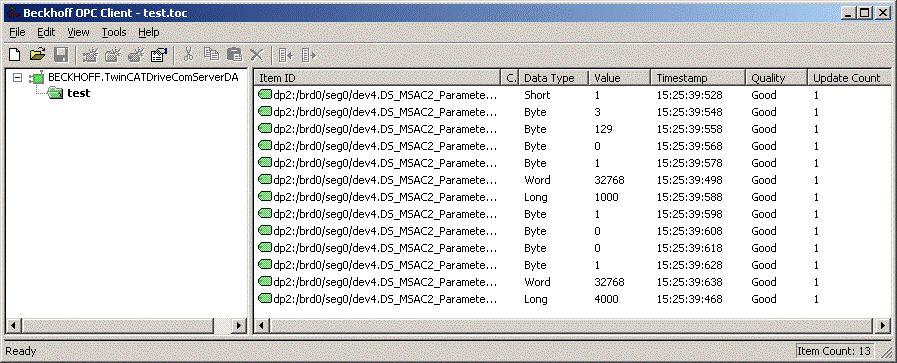 DriveCom Configuration for the CX1500-M310 4: