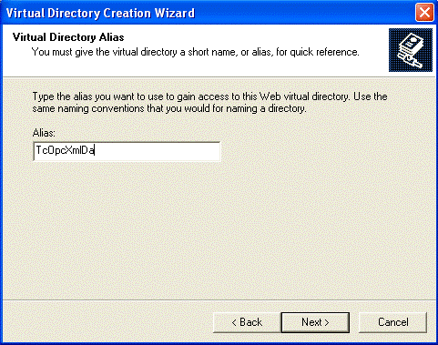 Configuration OPC XML-DA on Windows XP 4: