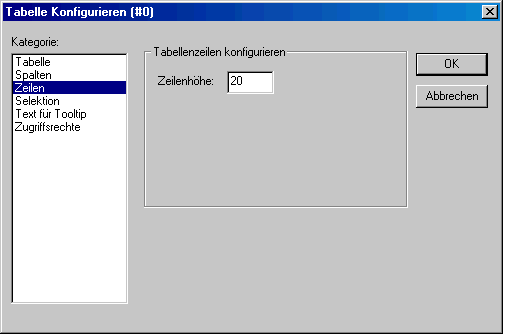 Tabelle konfigurieren 4: