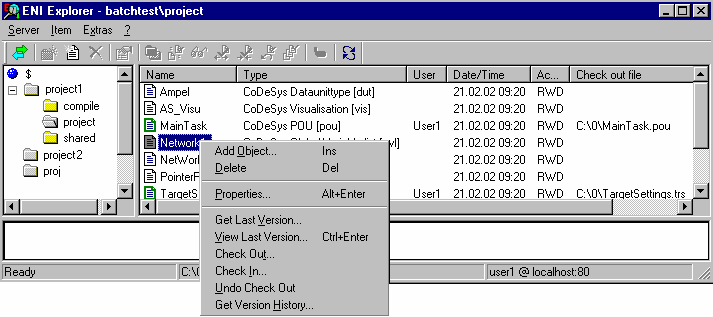 Struktur im Datenablagesystem (ENI Explorer) 1: