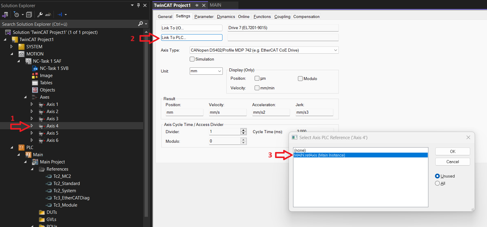 Tutorial für FB_CoE_DiagHistory_ReadAxis 4:
