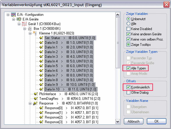 KL6021-0023 - Verknüpfung mit dem System Manager 2: