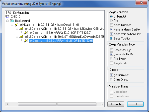 Konfiguration im TwinCAT System Manager 5:
