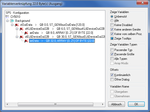 Konfiguration im TwinCAT System Manager 10: