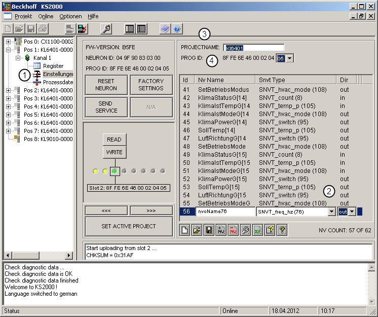 Konfiguration mit KS2000 3: