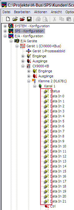 KL6781 - Verknüpfung mit dem System Manager 3: