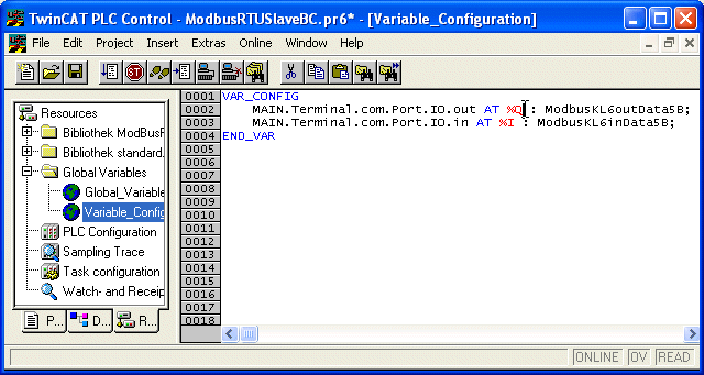 Hardwarezuordnung am Buscontroller BC 2: