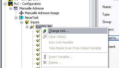 KL6771 - Verknüpfung mit dem TwinCAT System Manager 1: