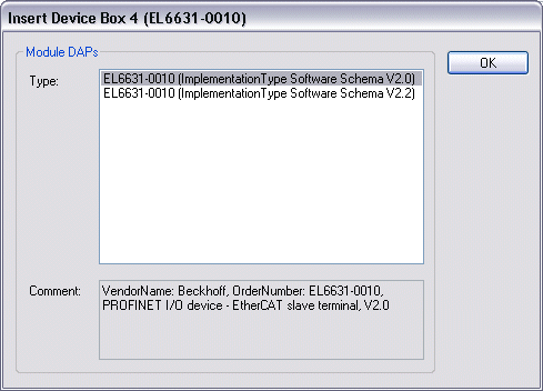 PROFINET-Device (EL6631-0010) Einbindung unter TwinCAT 2.11 6: