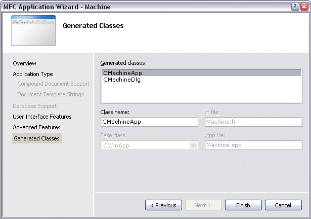 Beispiel Maschine mit Microsoft Visual C++ .NET 4: