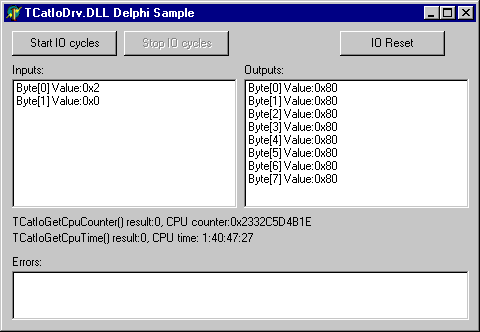 TwinCAT I/0 Ring 3 DLL: Delphi-Applikation 1: