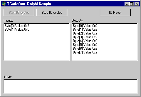 TwinCAT I/O Ring 3 OCX Delphi-Applikation 1: