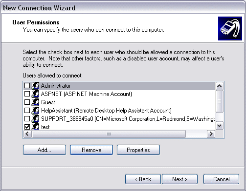 Einrichten einer eingehenden analogen Modemverbindung unter Windows XP 5: