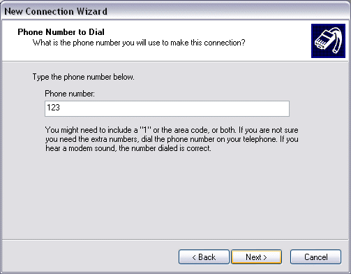 Einrichten einer ausgehenden analogen Modemverbindung unter Windows XP 4:
