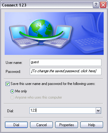 Einrichten einer ausgehenden analogen Modemverbindung unter Windows XP 5: