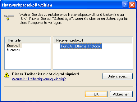 TwinCAT Ethernet Treiber - Installation 11: