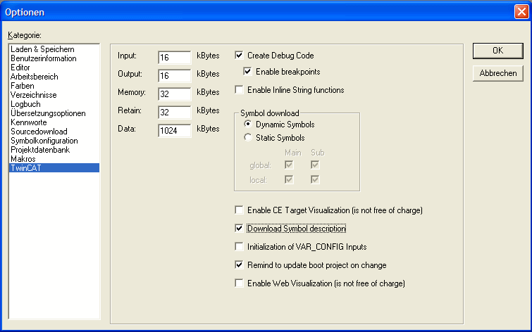 Vorbereitungen für das Anlegen eines TwinCAT Simulation Manager Projektes 2: