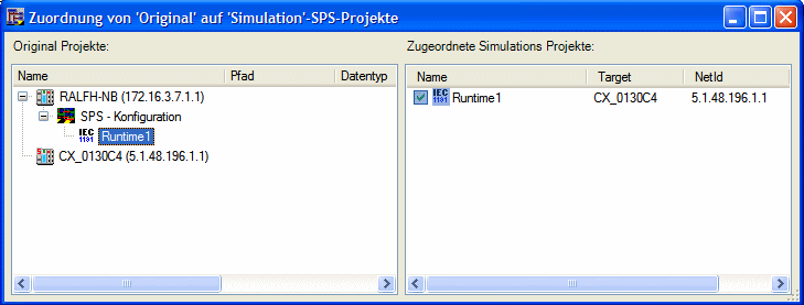 Zuordnung von Orignal- und Simulations-SPSen 2: