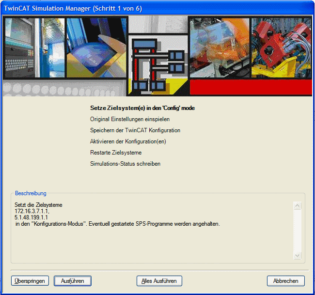 Simulationsmodus ausschalten (zurück in den Original Modus) 1: