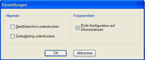Einstellungs-Dialog 1: