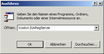 TcSstCN-COM-Server installieren/ deinstallieren 2: