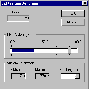 Systemleistung / Echtzeiteinstellungen (Realtime Settings) 1: