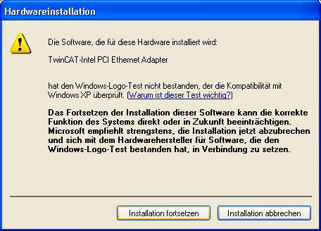 TwinCAT Ethernet Treiber - Installation 7: