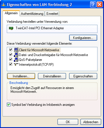 TwinCAT Ethernet Treiber - Installation 9: