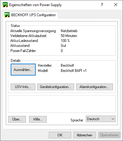 Konfiguration der integrierten 24V USV BAPI v1 4: