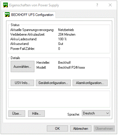 Konfiguration der Beckhoff P24Vxxxx USV 5: