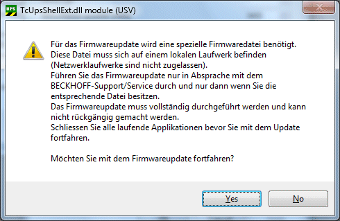 Firmware Update bei der Beckhoff P24Vxxxx USV 2: