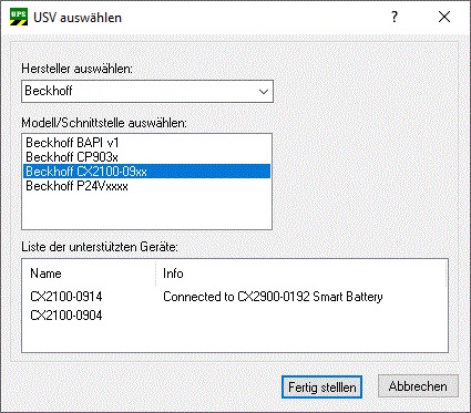 Konfiguration der integrierten 24V USV CX2100-09x4 2: