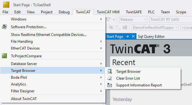 TwinCAT Target Browser 1: