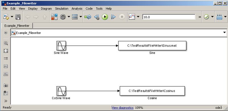 Verwendung des ToFile Blocks 1: