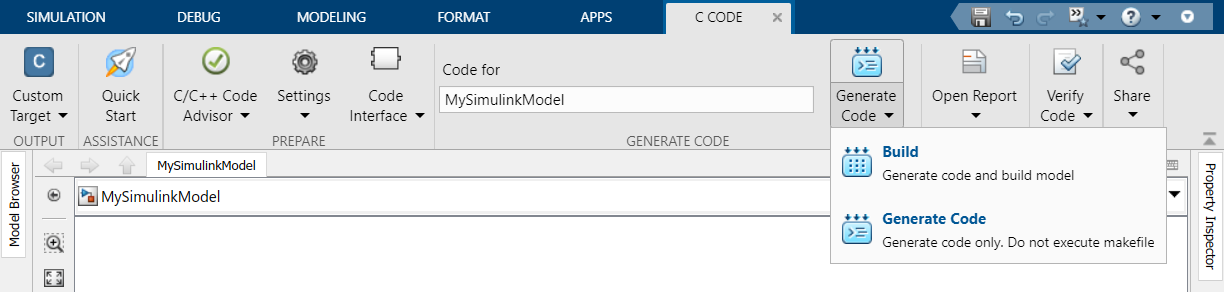 Was ist der Unterschied zwischen "Build" und "Generate code"? 1: