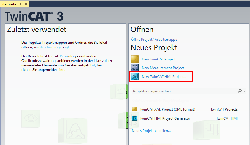 Neues Projekt anlegen 3: