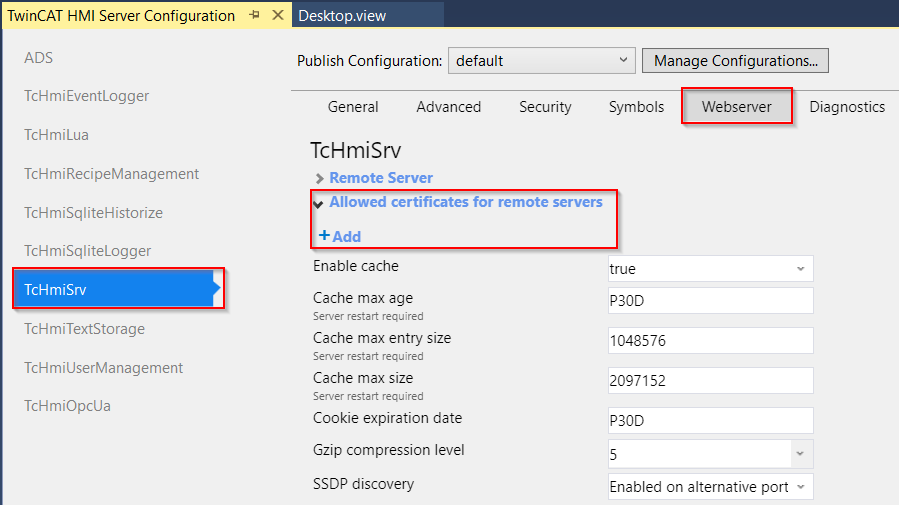Zertifikat des Remote-Servers hinzufügen 1: