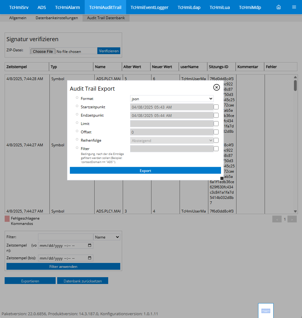 Exportieren 1: