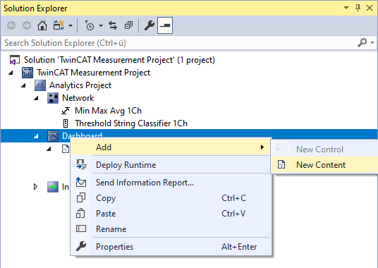 Dashboard Aufbau und Inhalte im Analytics Projekt verwalten 3: