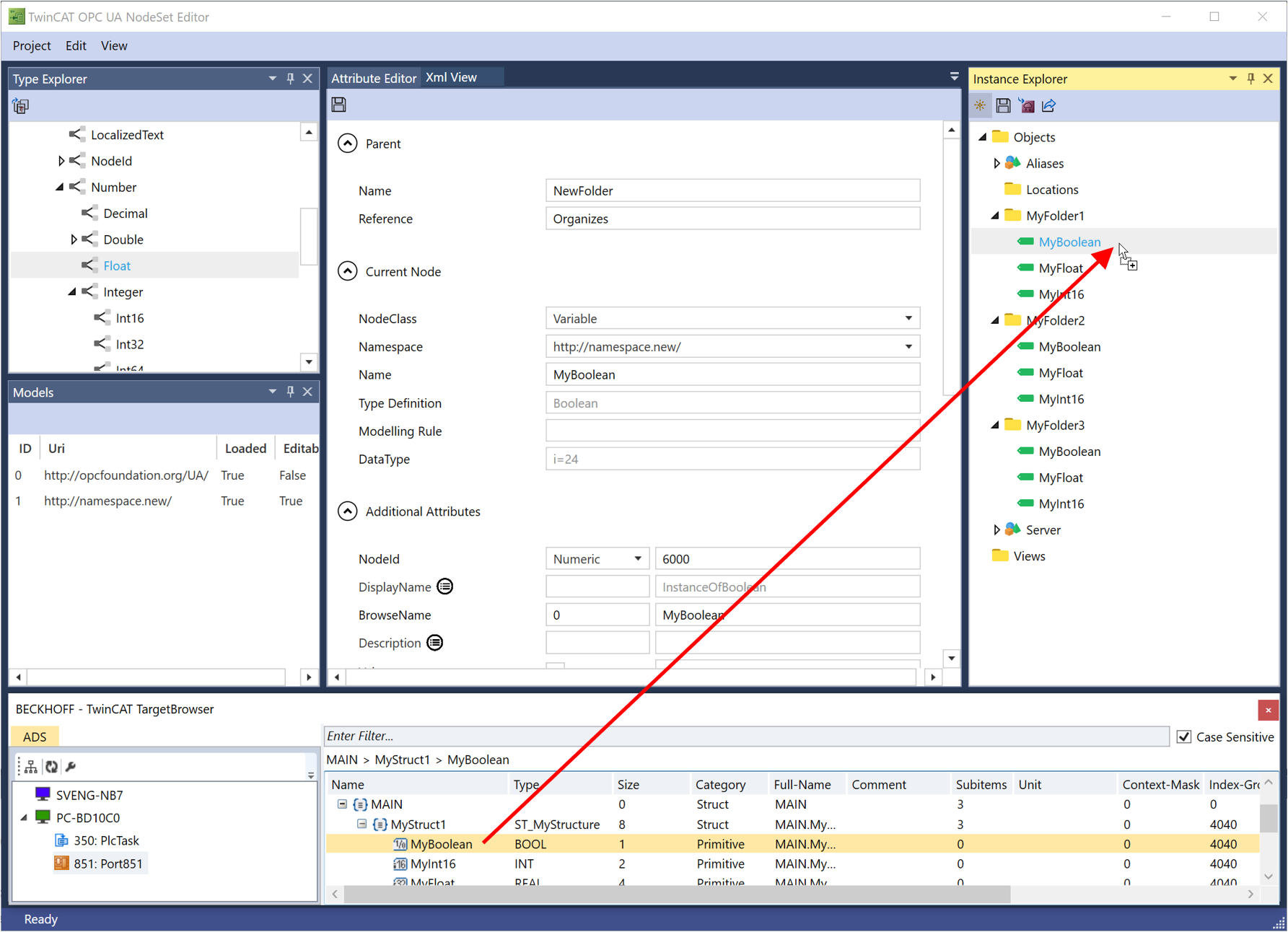 Einfaches Nodeset mit Basistypen 10: