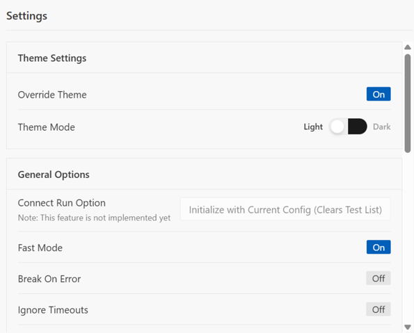 Settings Menü 2: