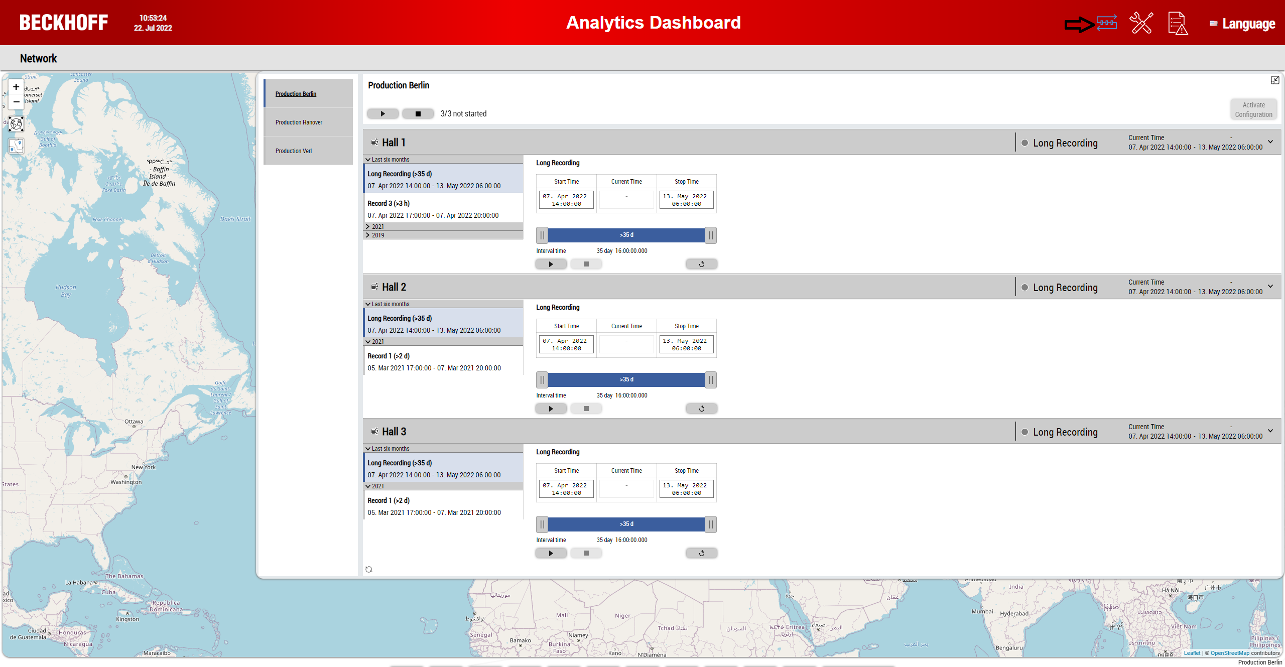 Umschaltung mehrerer Maschinen im HMI Dashboard 7: