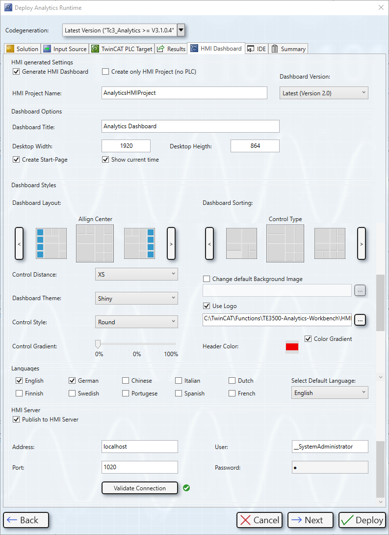 Dashboard-Konfiguration 1: