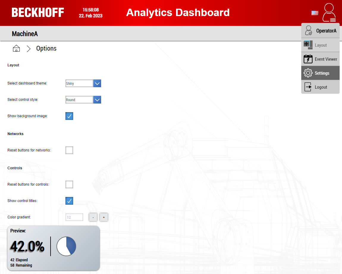 Anpassen von globalen Dashboard-Optionen 1: