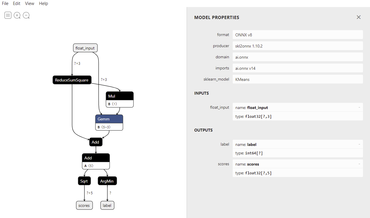 ONNX-Export eines k-Means 3: