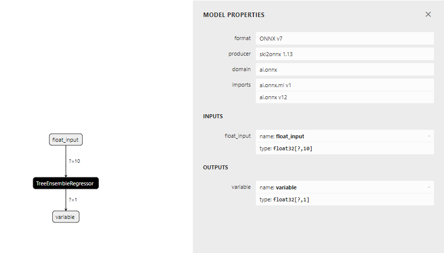 ONNX-Export eines Extra Tree 2: