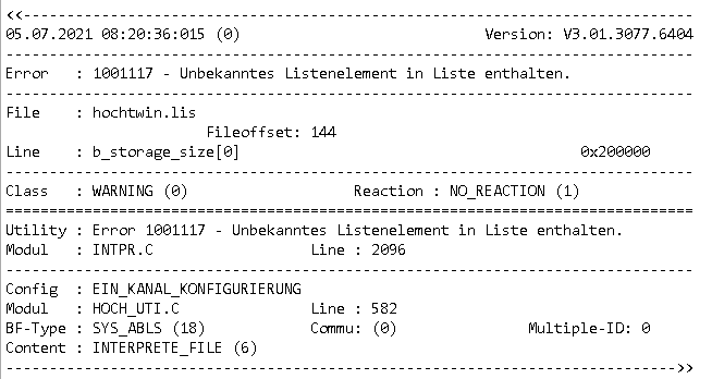 Filtern von Fehlermeldungen 3: