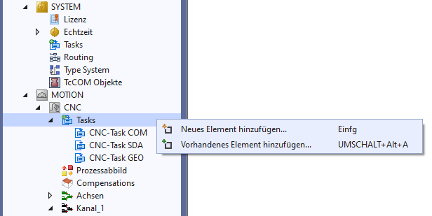 Konfiguration in TwinCAT 2:
