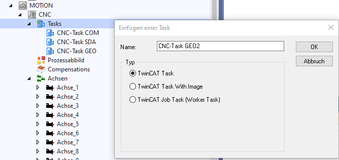 Konfiguration in TwinCAT 3: